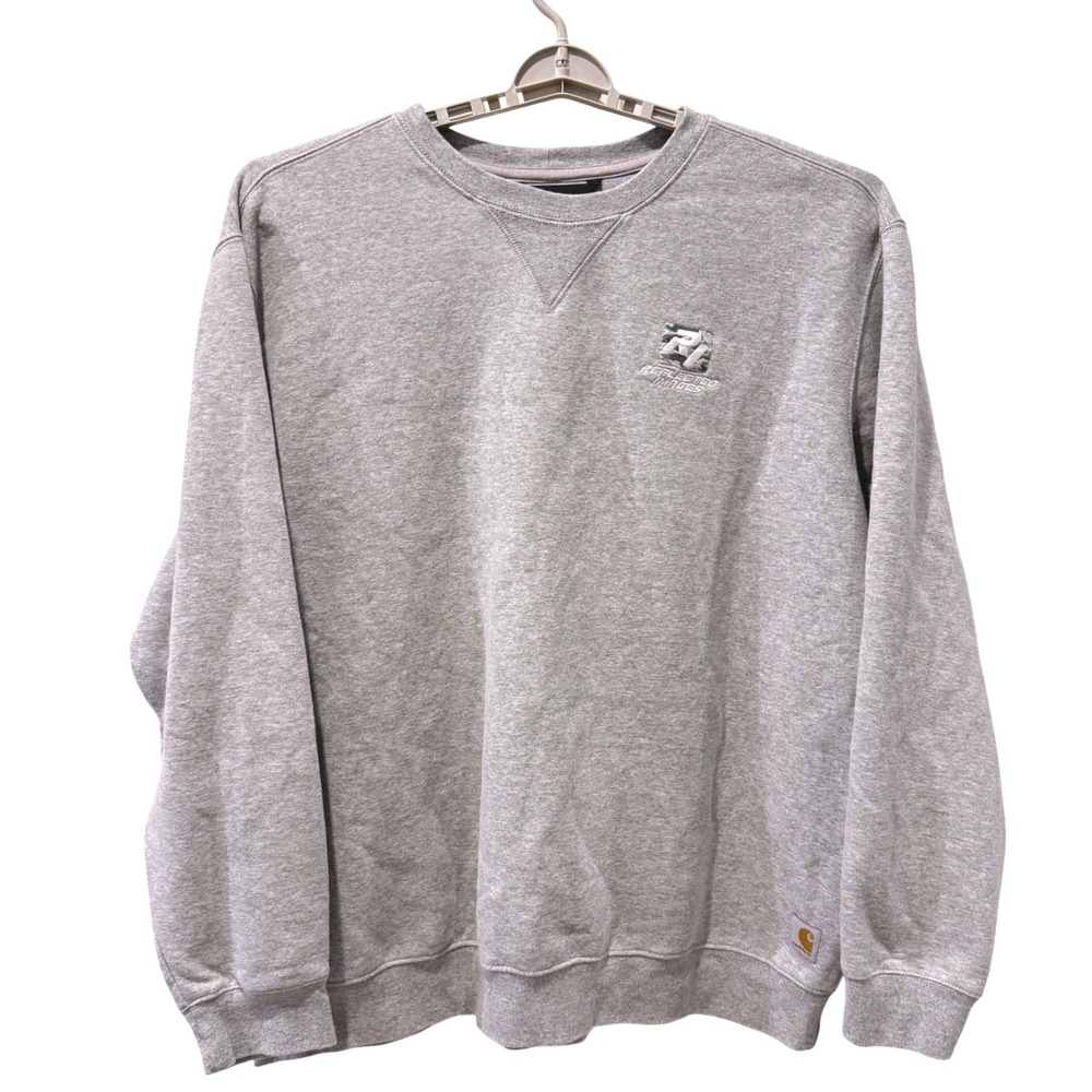 Carhartt Crewneck Sweatshirt Heather Gray Workwear Loose Fit Mens 2XL K124 HGY